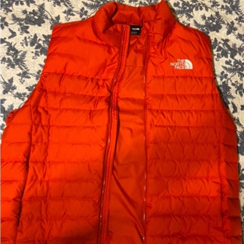 Red North face Puffer Vest